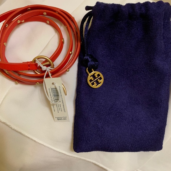 NWT Red Tory Burch Studded Bracelet - Picture 6 of 6